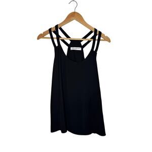 Amanda Uprichard Camden Solid Black Strap Racerback Tank Top